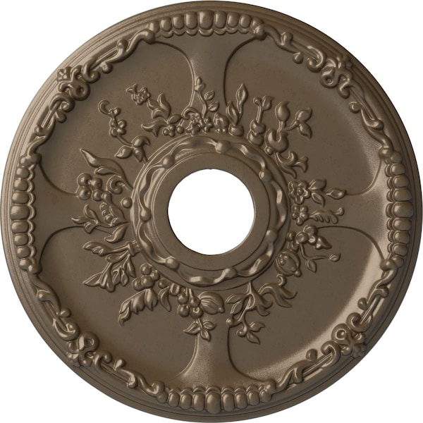 Ekena Millwork Antioch Ceiling Medallion (Fits Canopies up to 3 1/2"), 18"OD x 3 1/2"ID x 1 3/8"P, Warm Silver CM18SEWSS - main